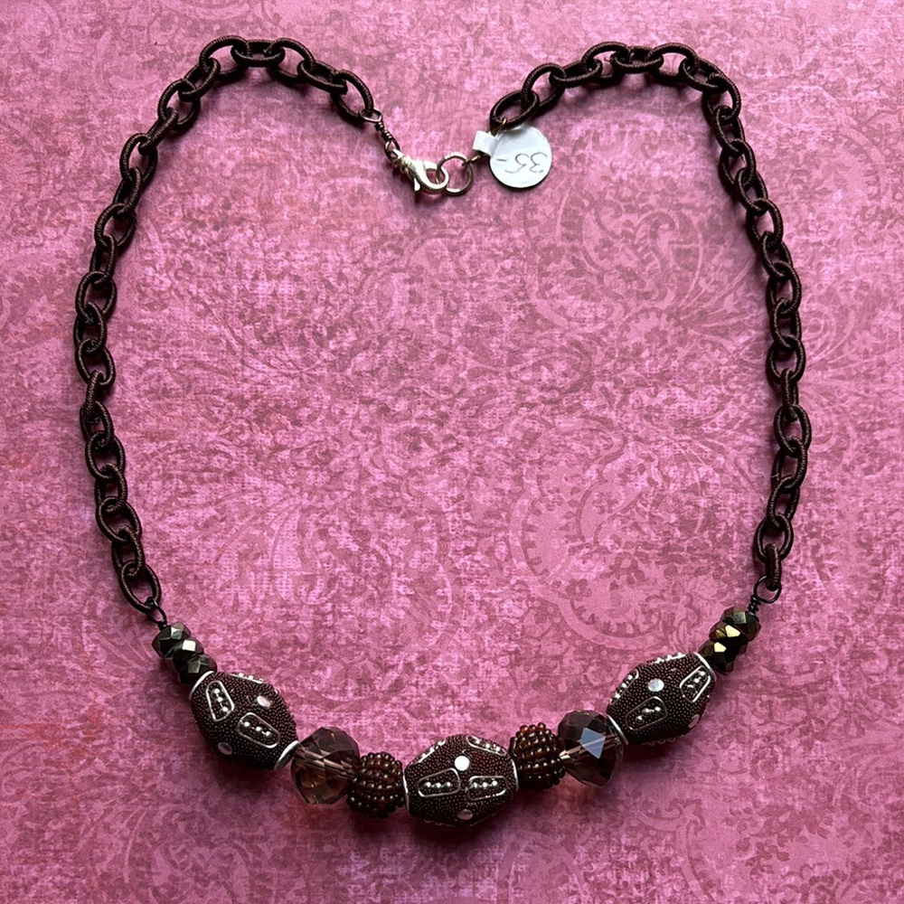 Elegant Brown Beaded Necklace
